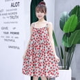 thumbnail image 2 of Pijama de fresa para mujer, camisón de estilo coreano, vestido de noche de encaje para dormir, ropa de dormir con tirantes finos para el hogar, novedad de verano, 2 of 4