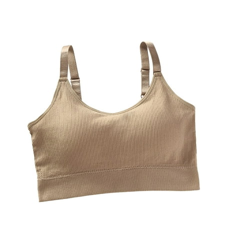

Tmosphere Women Underwear Sports Bra Cotton Breathable Moisture-wicking Bralette Adjustable Shoulder Straps khaki