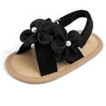 thumbnail image 3 of Tqyyweavej Baby Girls Sandals 3D Flower Open Toe Princess Flat Shoes Non-Slip Outdoor Summer Sandals with Adjustable Ankle Strap, 3 of 8