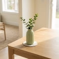 thumbnail image 5 of Unique Bargains Small Ceramic Vase Matte Ribbed Decorative Flower Vase for Bathroom Green, 5 of 5