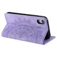 thumbnail image 6 of Wallet Case for iPhone XR Embossed Pattern Flip Kickstand Classic PU Leather Case for iPhone XR with Card Holder, Magnetic Shockproof Protection Totem Pattern Purse Cover, Purple, 6 of 11