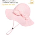 thumbnail image 3 of Baby Girl Sun Hat with UPF 50+ Outdoor Adjustable Beach Hat with Wide Brim Bucket Hats, 3 of 5
