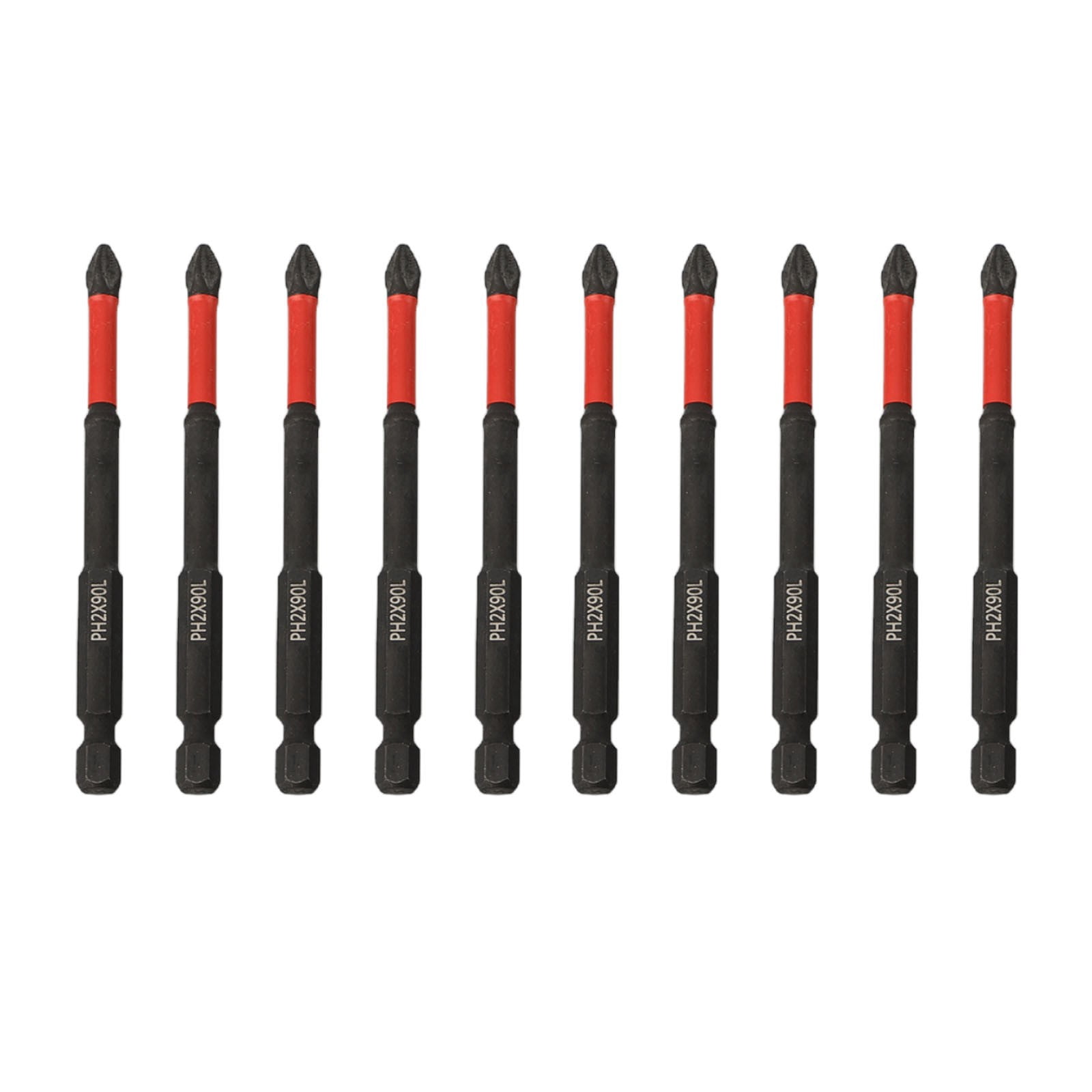 10Pcs Ph2 Magnetic Screwdriver Bit Set Anti-Slip Long Driver Drill Bits 1/4Inch Hex Shank Quick Change For Manual Screwdrivers 90Mm Fangkenuo