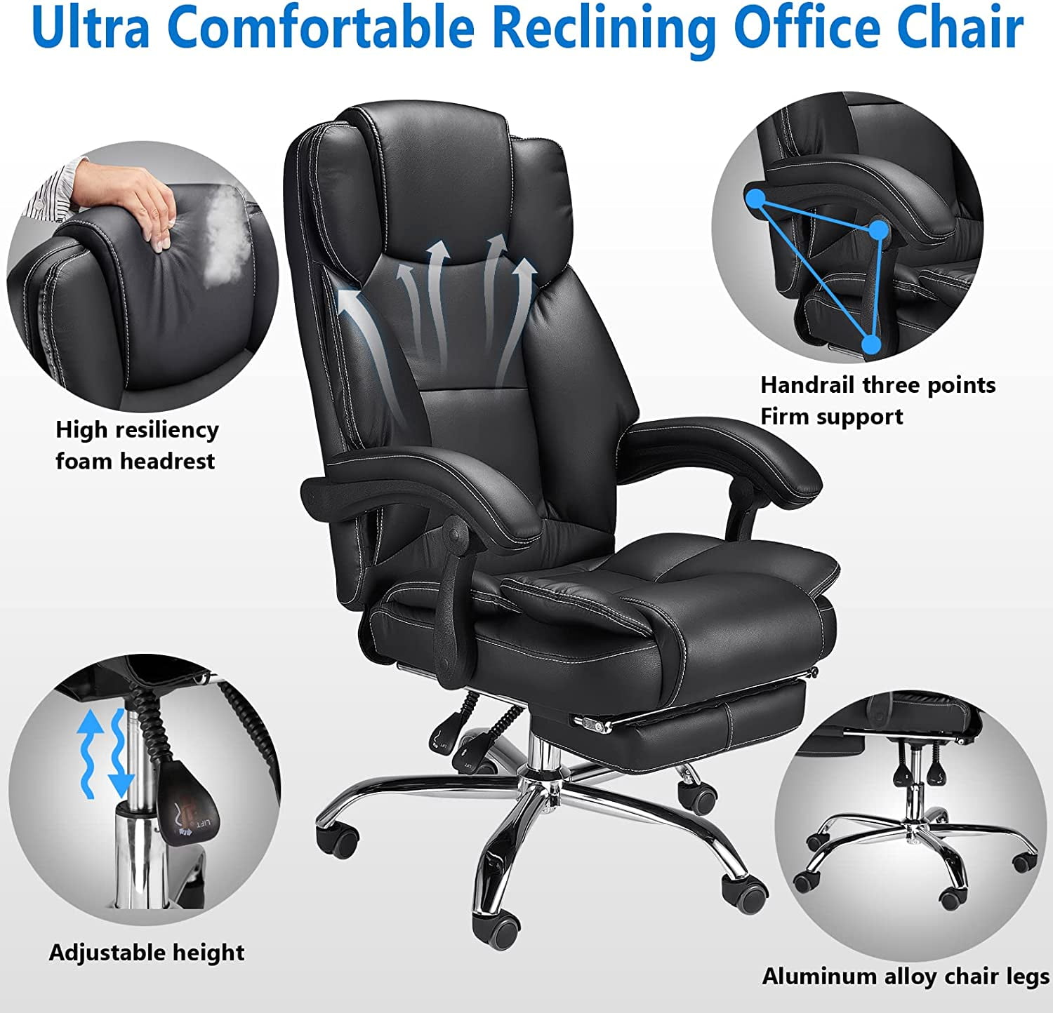 Cranbrook Big and Tall Ergonomic Reclining Executive Office Chair with Foot Rest Hokku Designs Upholstery Color: Brown/Black