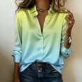 thumbnail image 5 of TaTaai Ladies Satin Blouse Long Sleeve Gradient Print Button Down Collar Silky Shirt Loose Fit Dressy Casual Top Gift, 5 of 5