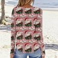 thumbnail image 5 of Inglocry Women Christmas Tops Long Sleeve Womens Top Funny Christmas Graphic Tshirts Crewneck Holiday Pullover Tops Pink 2XL, 5 of 7