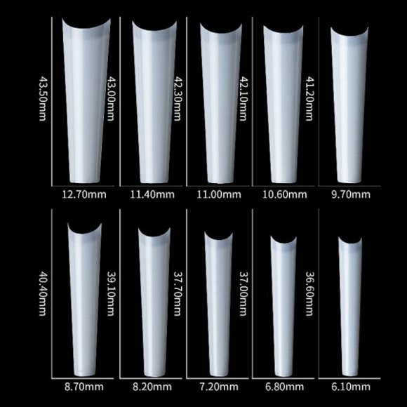 500 extra long nail tips XXL tapered square