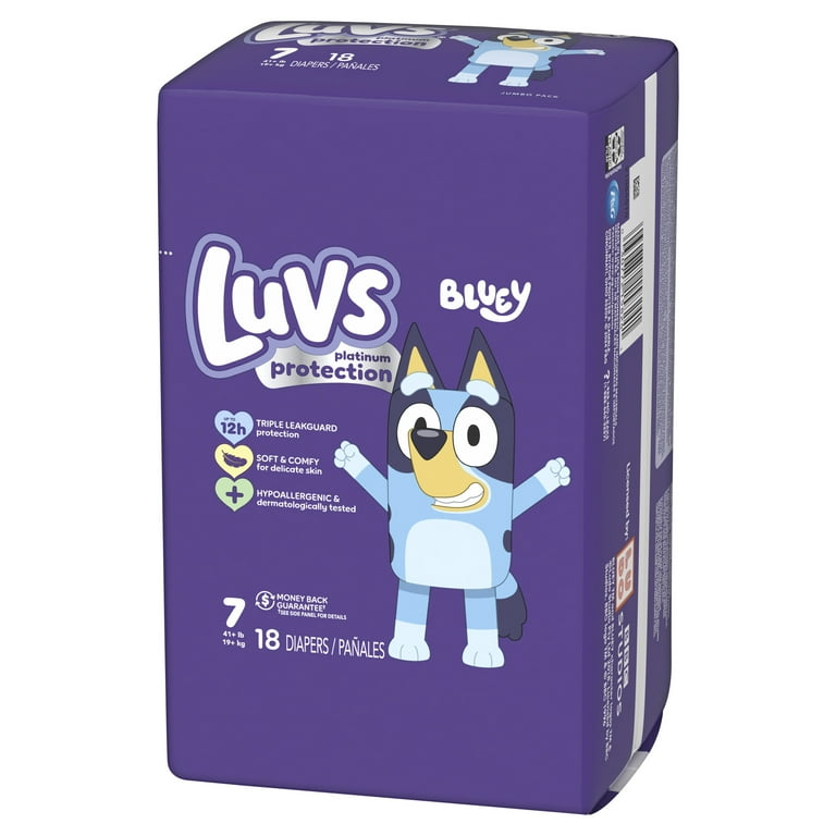 Luvs Platinum Protection Baby Diapers, Size 7 (41+ lbs), 18 Count