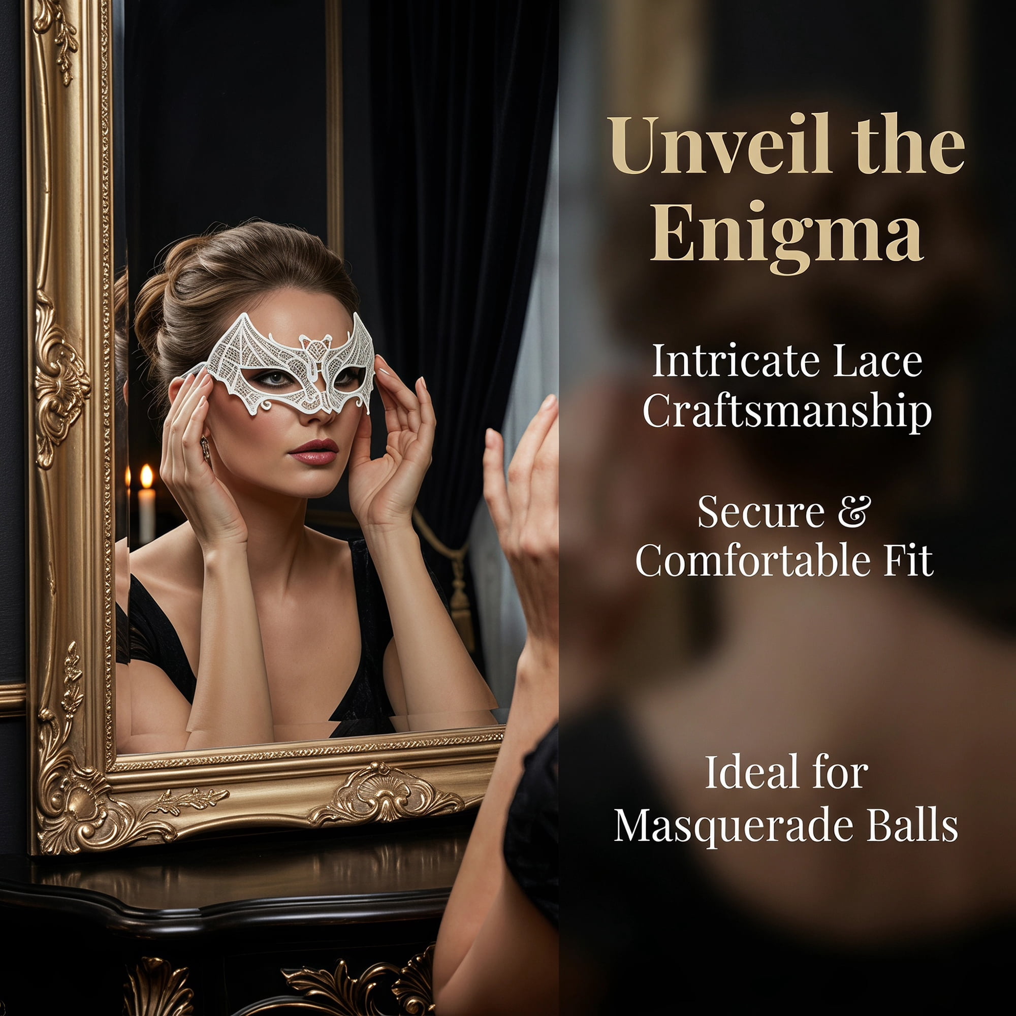 Unique Bargains 6-Pack Venetian Lace Eye Masks Set for Halloween Costume Party White Little Bat 8.7" x 5.1"