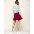 thumbnail image 5 of Made by Johnny Women's Casual Mini Flared Plain Pleated Skater Skirt with Shorts M WINE, 5 of 6