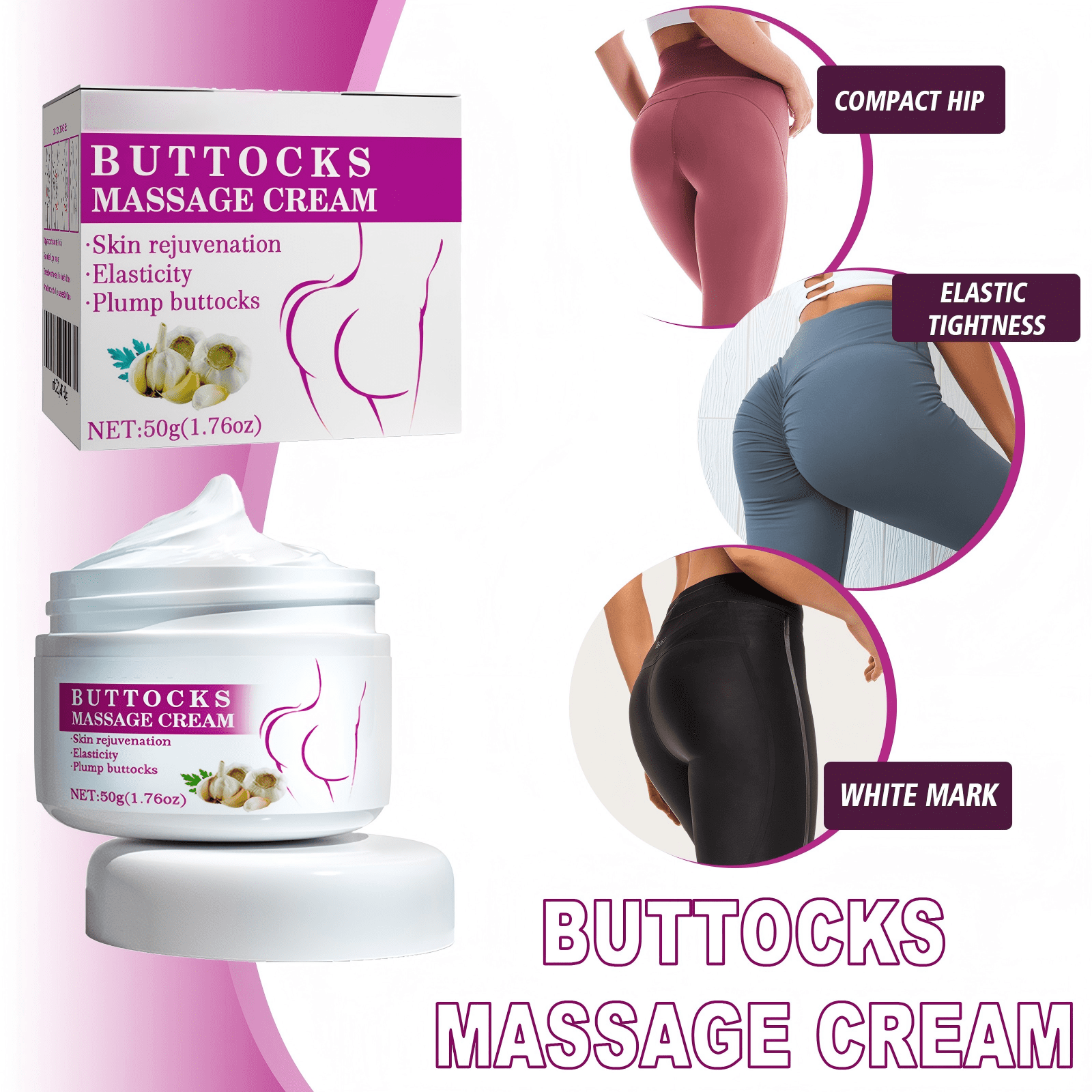 Alvantor Butt Enhancement Cream for Hip Firming and Lifting, Butt Plumping Tightening Massage, 1.76oz
