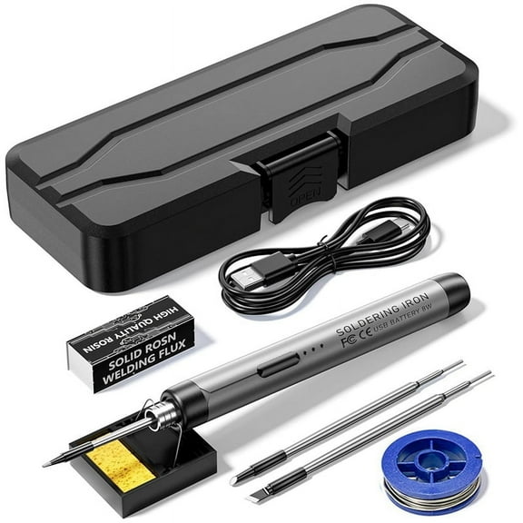 USB Rechargeable Portable Soldering Iron 3-Speed Temperature Adjustable Electric Repair Welding Iron Tool Gray