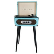 Proscan Bluetooth Belt-Drive Suitcase-Style Retro Turntable with FM Radio and Stand, Blue, PRC894-BLUEPT