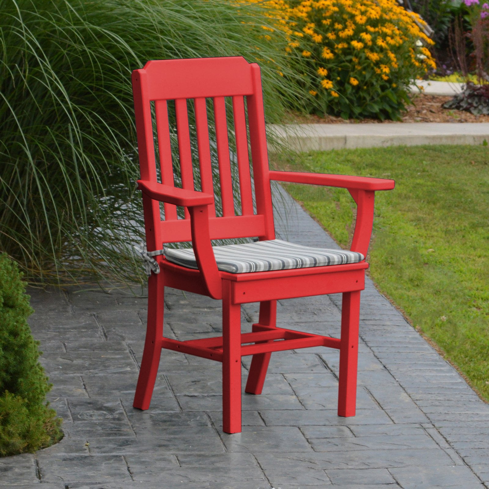 A & L Furniture Traditional Poly 5 Piece Oval Patio Dining Set