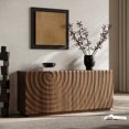 thumbnail image 4 of Aukfa Accent Sideboard Buffet Cabinet,Accent Storage Credenza with Ripple Door for Dining & Living Space,Walnut, 4 of 8