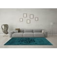 thumbnail image 3 of Ahgly Company Machine Washable Indoor Rectangle Abstract Turquoise Blue Modern Area Rugs, 5' x 8', 3 of 4
