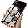 thumbnail image 1 of Conçu pour iPhone Xs MAX Coque Transparente 6.5 Mince Anneau Réglable à 360° en TPU Souple Anti-Rayures Antichoc Protection Contre les Impacts pour Support de Voiture Magnétique, 1 of 7