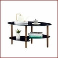 thumbnail image 3 of Black Oval Glass Coffee Table for Living Room - Easy-Clean, 220lbs Capacity, 3 of 9