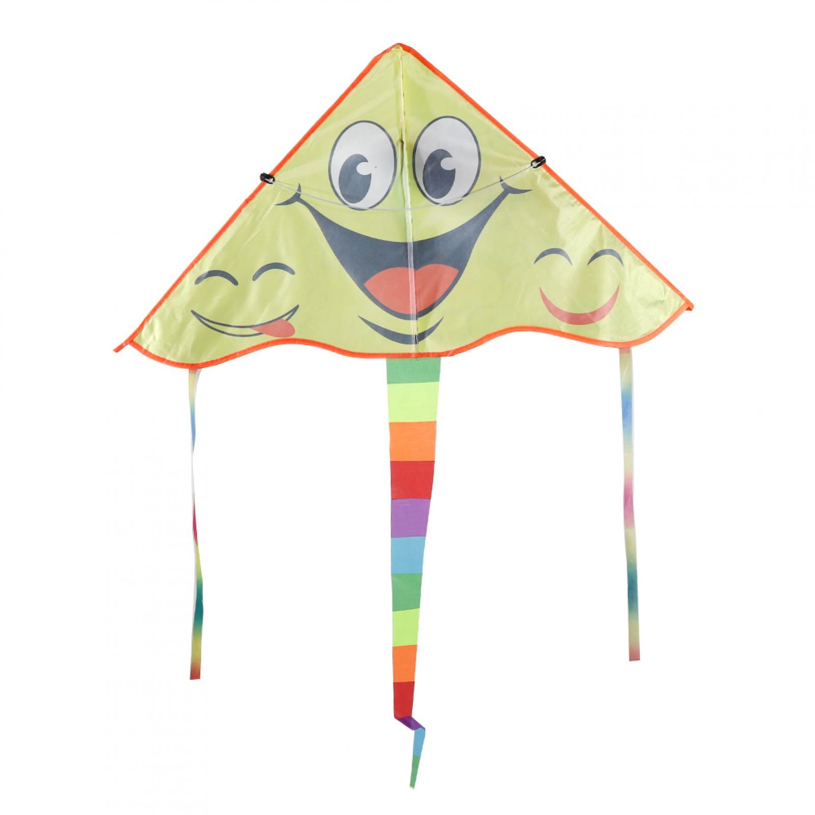 Kite, Triangle Kite,Portable Children Triangle Shape Cartoon Kite Smile Pattern Toy Kites For Family Outdoor Play