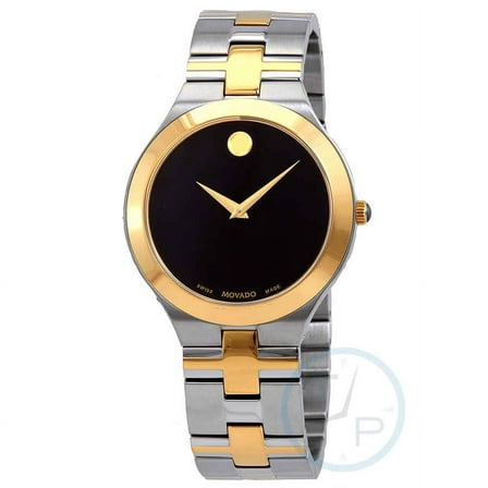 Movado Juro Quartz Black Dial Two-tone Men's Watch 0607443