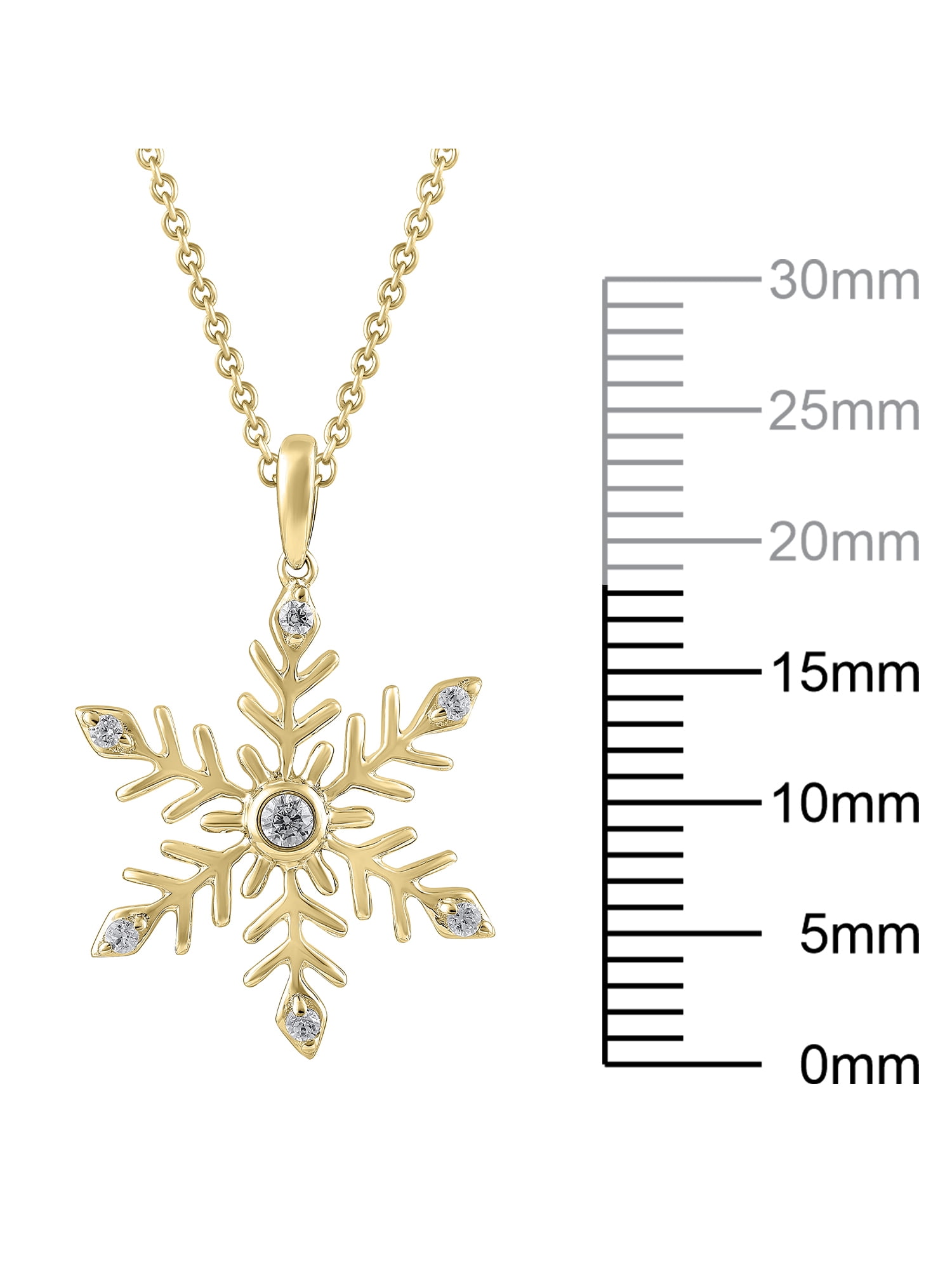 1/10 Carat T.W. Lab Grown Diamond Snowflake Pendant in 10k White Gold, Length 18"