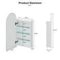 thumbnail image 3 of Hironpal, E1 MDF Board, Coppern Free Silver Mirror, Aluminum Alloy Metal Frame, Arched Wall Mounted, 31.5'' x 15.7'' x 4.7'', 3 of 7