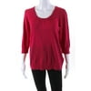 Pre-owned|Escada Sport Womens 3/4 Sleeve Scoop Neck Sweatshirt Pink Cotton Size Large