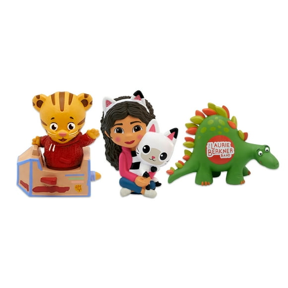 Tonies Audio Character 3 Pack - ENGLISH - Contains Gabby's Dollhouse, Daniel's Neighbourhood, Laurie Berkner