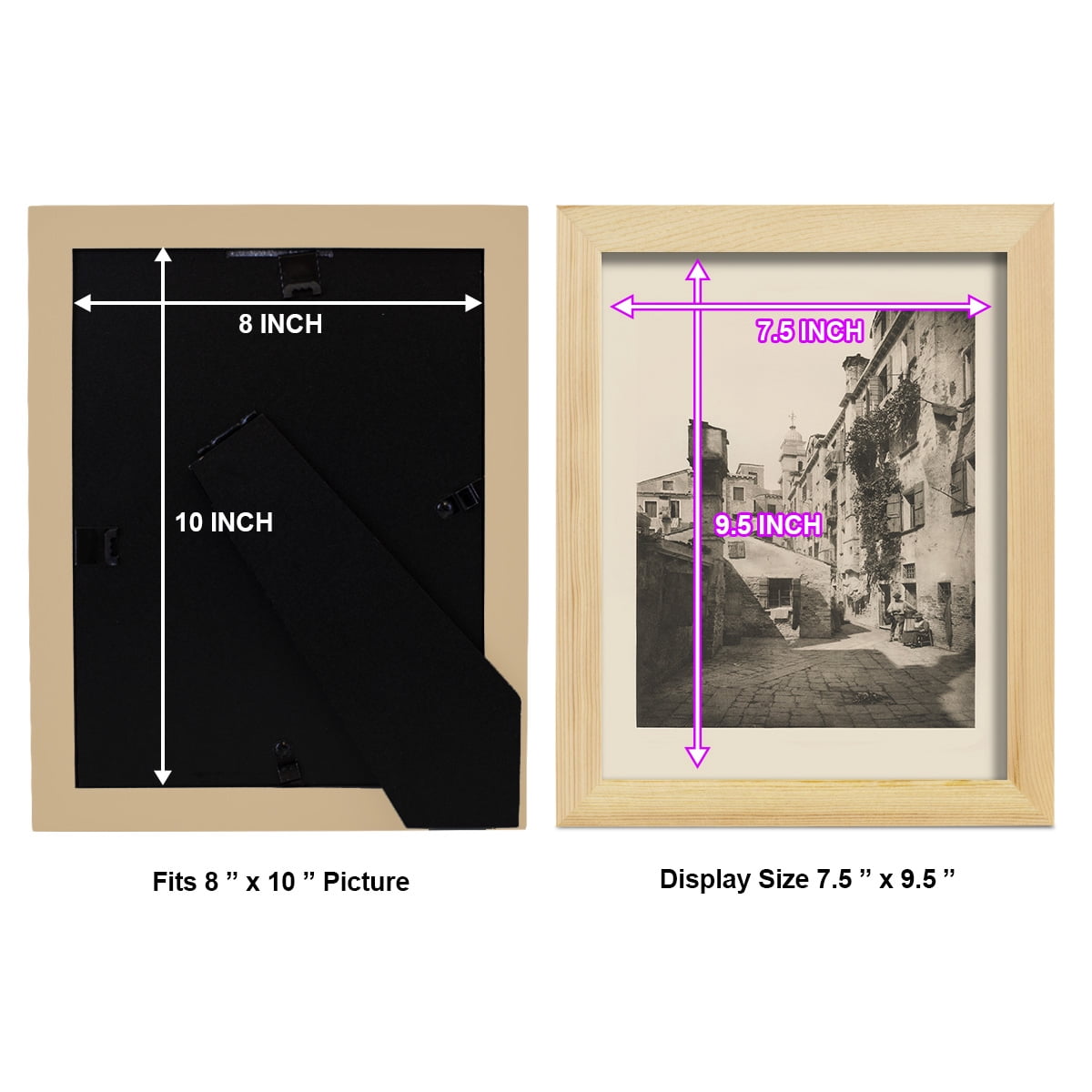 Vintage Views of Venice VIII - Framed Print w/glass - Natural Wood