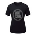 thumbnail image 2 of Lovelywholesale Women's Plus Size Rhinestone But God Letter Print T-shirt S-5XL, 2 of 4