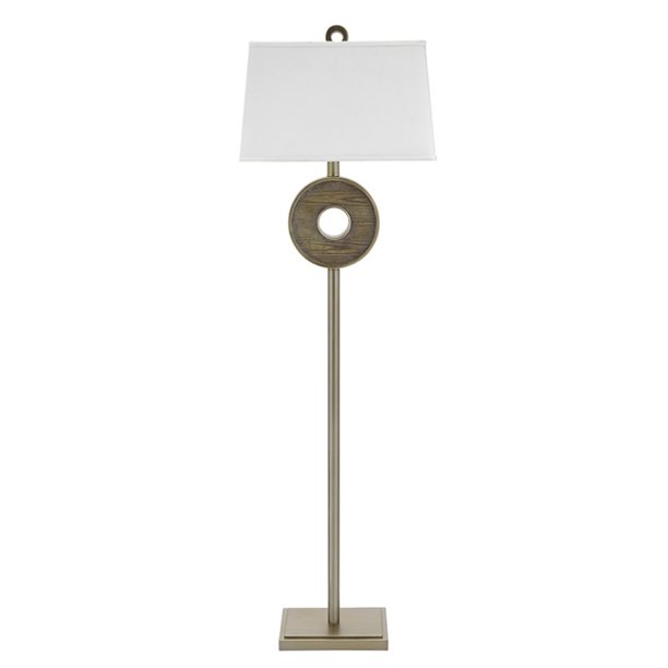 Cresswell Lighting Owen 64 in. Light Drift Faux Wood Ring Floor Lamp ...