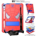 thumbnail image 4 of Dteck for iPad 10th Generation Case 10.9 Inch 2022,Military Grade Heavy Duty Shockproof Cover with Foldable Kickstand & Shoulder Strap & Pencil Holder for 10.9" iPad Case 10th 2022,Red+Blue, 4 of 7