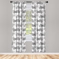 thumbnail image 3 of Ambesonne Motorcycle Curtains, Details in Grayscale, Pair of 28"x84", Grey White Black, 3 of 5