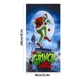 thumbnail image 3 of Decoración navideña de Grinch Puerta navideña Ancho Tela de poliéster Decoración navideña y de Año Nuevo Cortina navideña para puerta Decoración navideña 90*200cm Banner navideño de Grinch, 3 of 3