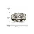 thumbnail image 7 of Grey Titanium Ring Band Wedding Standard Satin Swirl Design 8mm, 7 of 7
