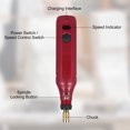 thumbnail image 4 of Ensemble d'Outils Rotatifs Portatifs Rechargeables avec Vitesses Réglables, Mini Trousse Électrique de Meulage et de Gravure de 197 Pcs, Rouge, Comprend une Recharge USB et une Batterie au Lithium, 4 of 6