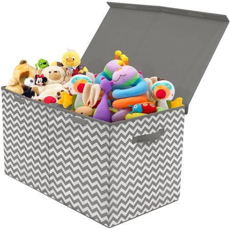 Sorbus Kids Large Toy Storage Chest with Lid, Silver