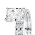 thumbnail image 3 of First Jewel Eternity Band Diamond Ring for Her - White Gold Over 14K Silver Diamond Ring for Her - Radiant Cut Excellent 2 Ct Diamond Ring For Women's - Solitaire with Accent Diamond Ring for Her, 3 of 6