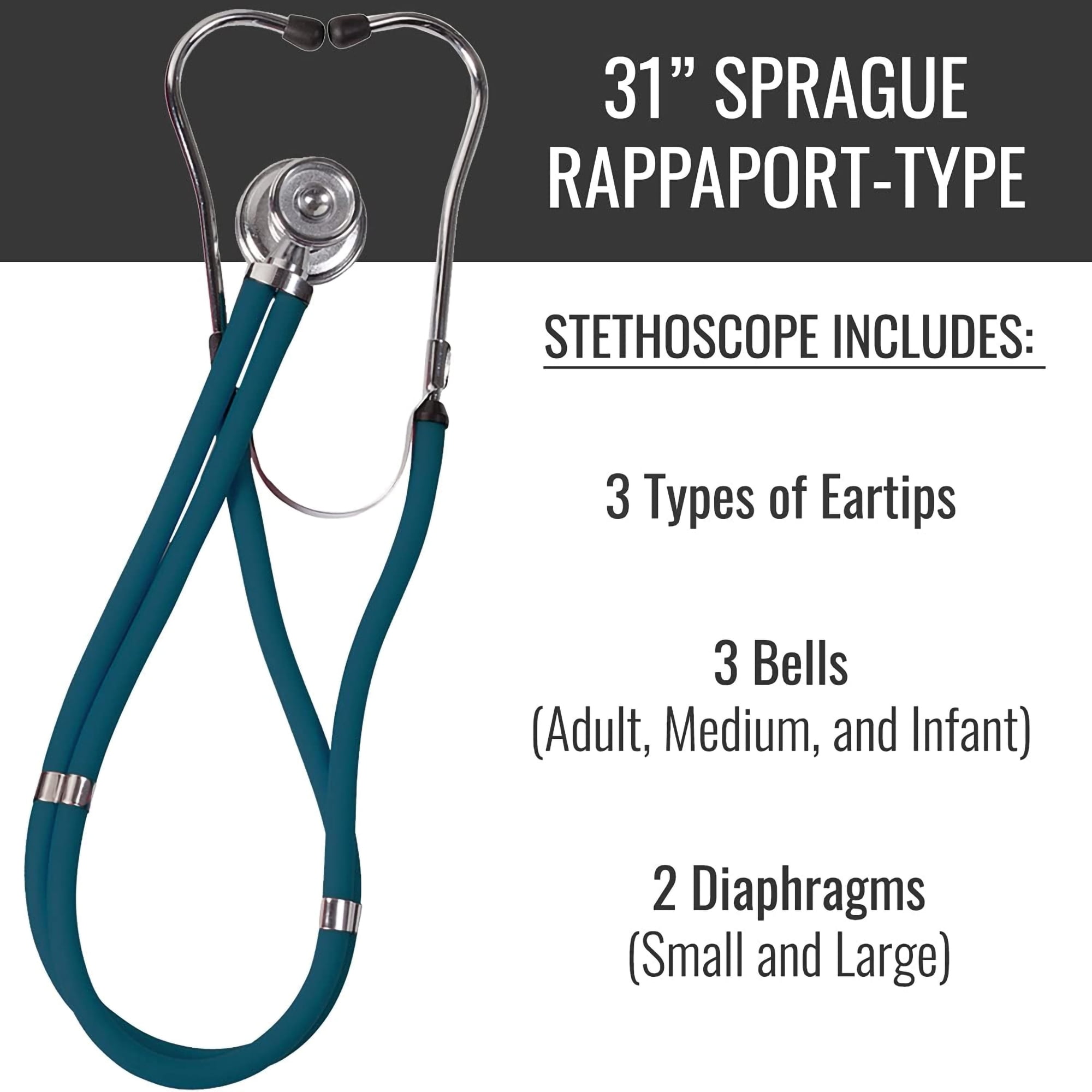 Mabis Adult / Pediatric Blue Palm Aneroid Reusable Aneroid / Stethoscope Set 2-Tubes 01-360-161 1 Each