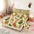 thumbnail image 2 of Manfei Gingerbread Queen Sheets Christmas Queen Sheet Sets, Pink Red 4-Piece (1 Flat Sheet, 1 Fitted Sheet and 2 Pillowcases), 2 of 6