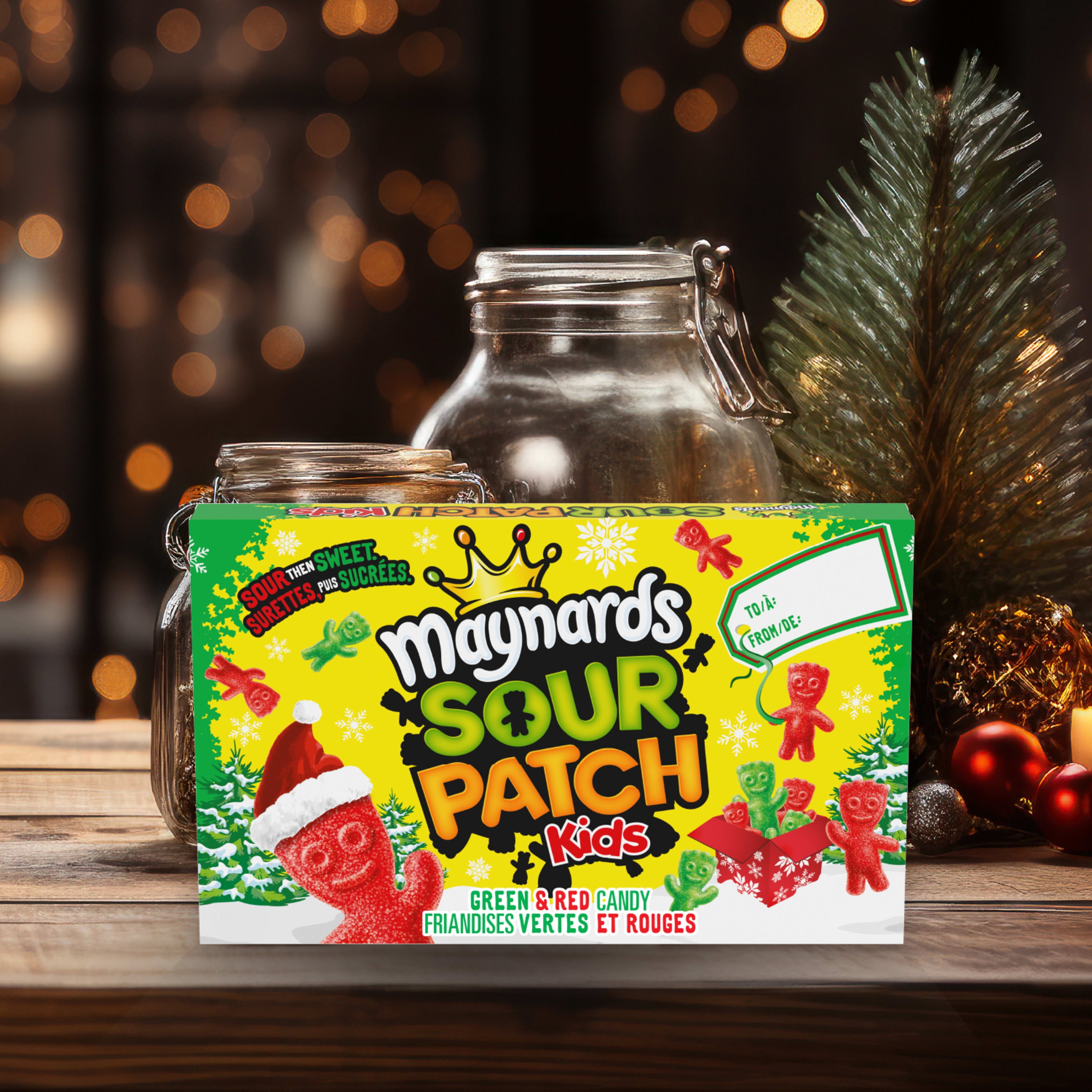 Sour Patch Kids, Red and Green, Sour Then Sweet Gummy Candy, Stocking Stuffer, 100 g