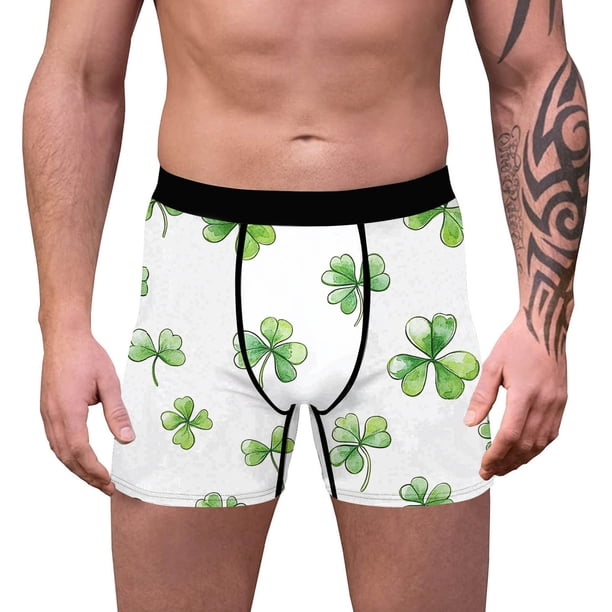 Pantalón Interior de los Hombres Del Día de San Patricio Impresión Respirable Close Fitting Boxeros Cómodos
