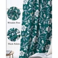 thumbnail image 3 of Green White Floral Kitchen Curtains Farmhouse Retro Botanical Leaves Cafe Short Curtains for Bathroom Blackout Window Curtain Grommet Small Window Treatment Drapes for Bedroom Living Room 27.5"x39"x2, 3 of 9