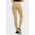 thumbnail image 3 of Sofra Women & Plus Cotton High Waist Full Length Cotton Workout Leggings (Taupe/H Grey, L), 3 of 4