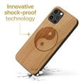 thumbnail image 3 of Case Yard Wooden Case Outside Soft TPU Silicone, Slim Fit Shockproof Wood Protective Phone Cover for Girls Boys Men and Women, Supports Wireless Charging Yin Yang Design case for iPhone-11-Pro, 3 of 7