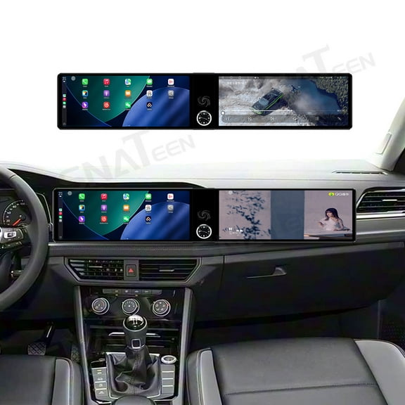 SNATEEN Dual 12.3 inch Carplay Screen/Radio/Multimedia Player for Volkswagen Sagitar 2019-2022 Universal Car Navigation/GPS Upgrade Headunit Android Display 1080P Touch Screen Replace System