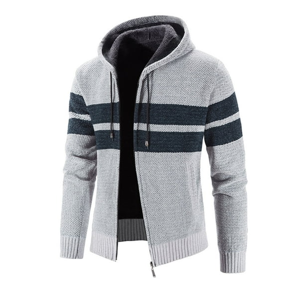 LEEy-world Hoodies for Men Pullover Men's Winter Thick Zipper Hoodie Sweatshirts Jacket Big Tall Warm Coat Grey,3XL