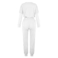 thumbnail image 4 of Outfmvch Workout Sets Two Piece Sets for Women Joggers for Women Long Sleeve Crewneck Tops Long Pants Tracksuit Sweatsuits Lounge Sets for Women Workout Sets for Women Z White L, 4 of 5