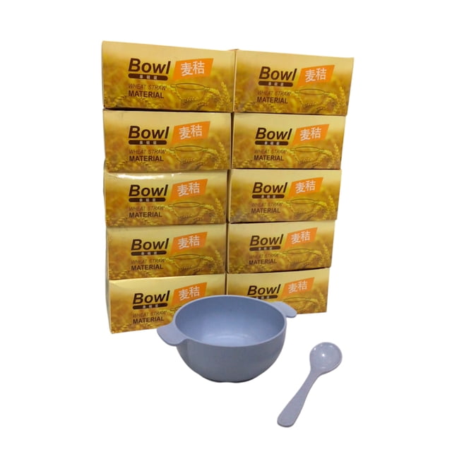 Domore set de 10 bowls paja de trigo 200 ml ecologicos azul cocina reutilizable