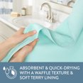 thumbnail image 5 of TOWN & COUNTRY BASICS 4-Piece Waffle Woven Terry Stripe Hand Towel Set, 20"x30", 100% Cotton, Quick Dry, Aqua, 5 of 8